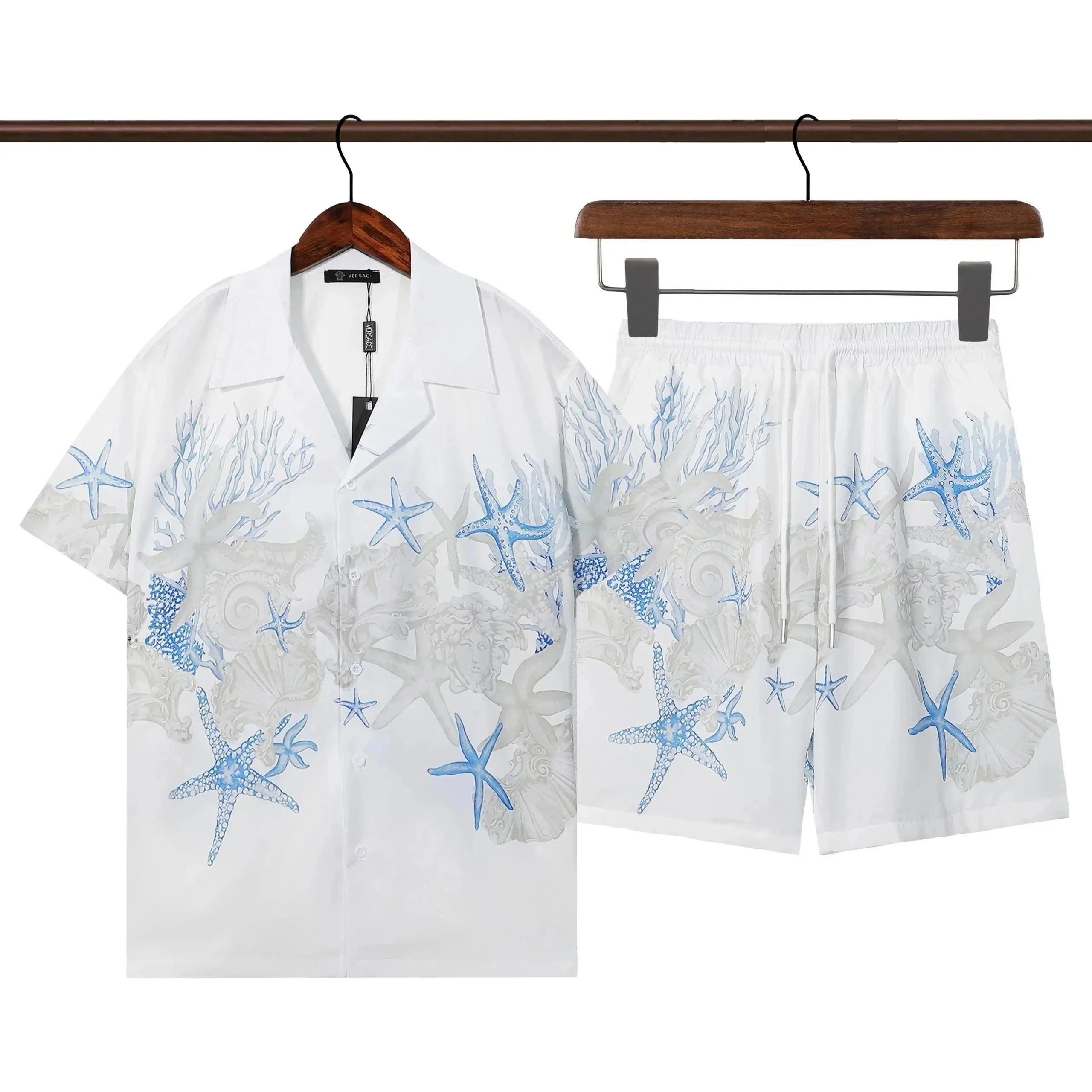 Versace Men's Floral Print Short Sleeve T-Shirt