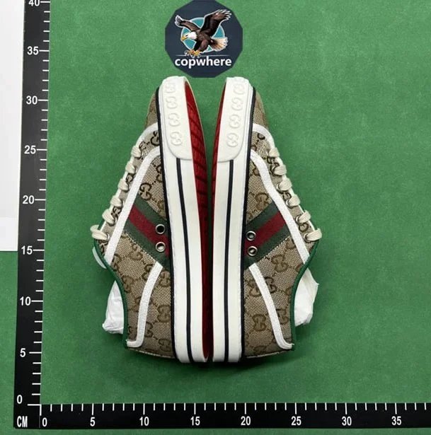 Gucci GG Supreme Canvas Sneakers with Red Green Webbing